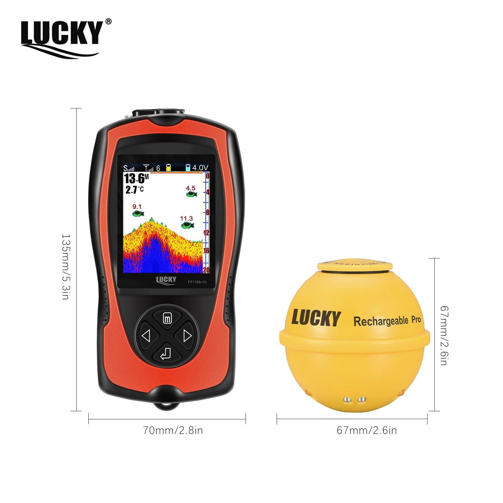 LUCKY FF1108-1CWLA Sonar inalámbrico portátil – Buscador de peces 45M