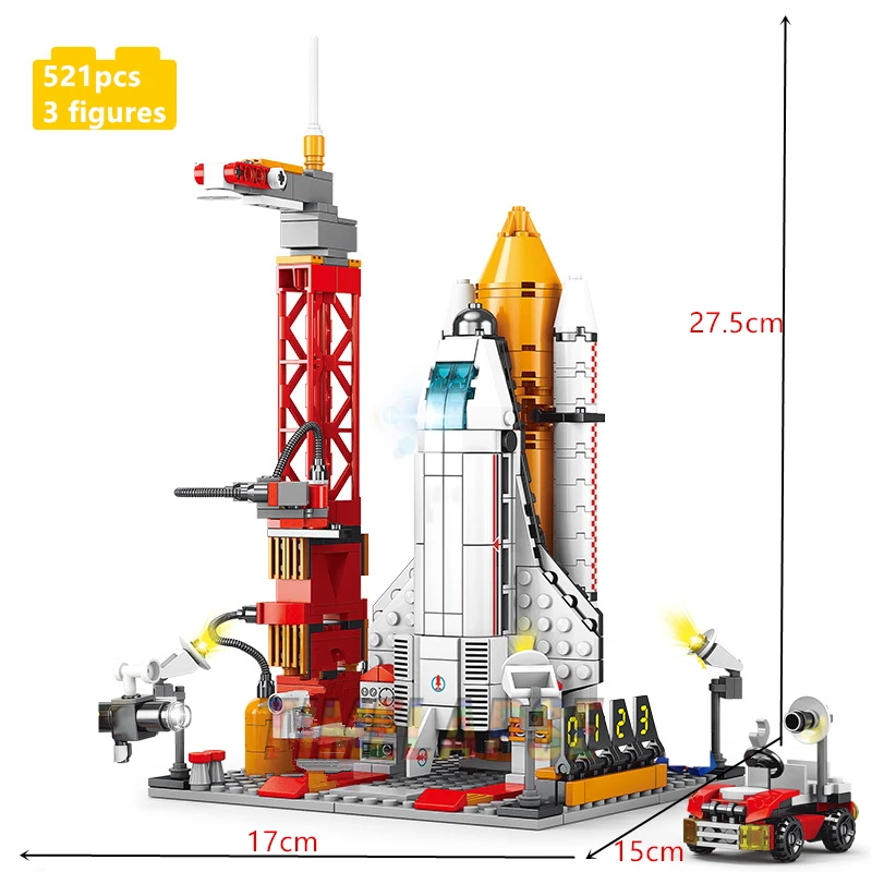 MOC Aerospaces Bemand raketvaartuig Lanceercentrum Ruimte Ruimtevaartuigen Luchtvaartstad Bouwstenen Modelstenen Kits Sets Ideeën