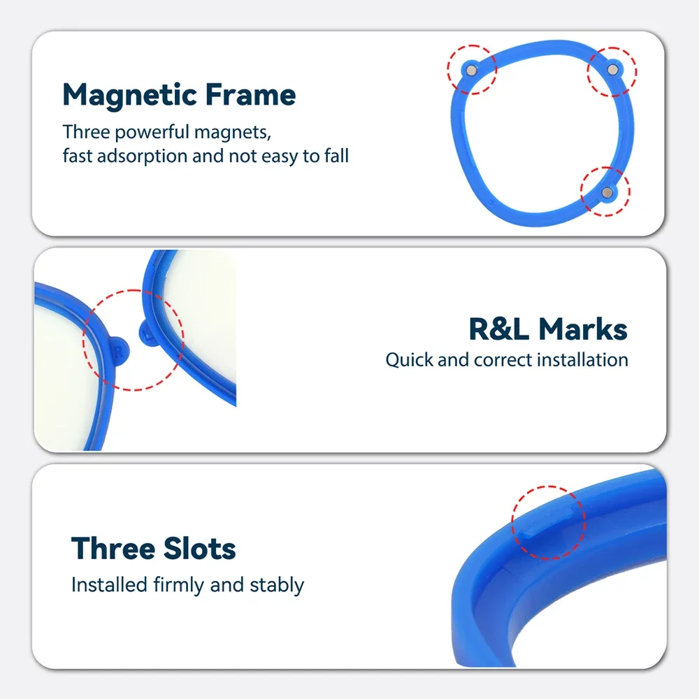 Soczewki korekcyjne VR do Quest 2/Meta Quest 3S Soczewki krótkowzroczne Okulary blokujące niebieskie światło Ramka magnetyczna Akcesoria do