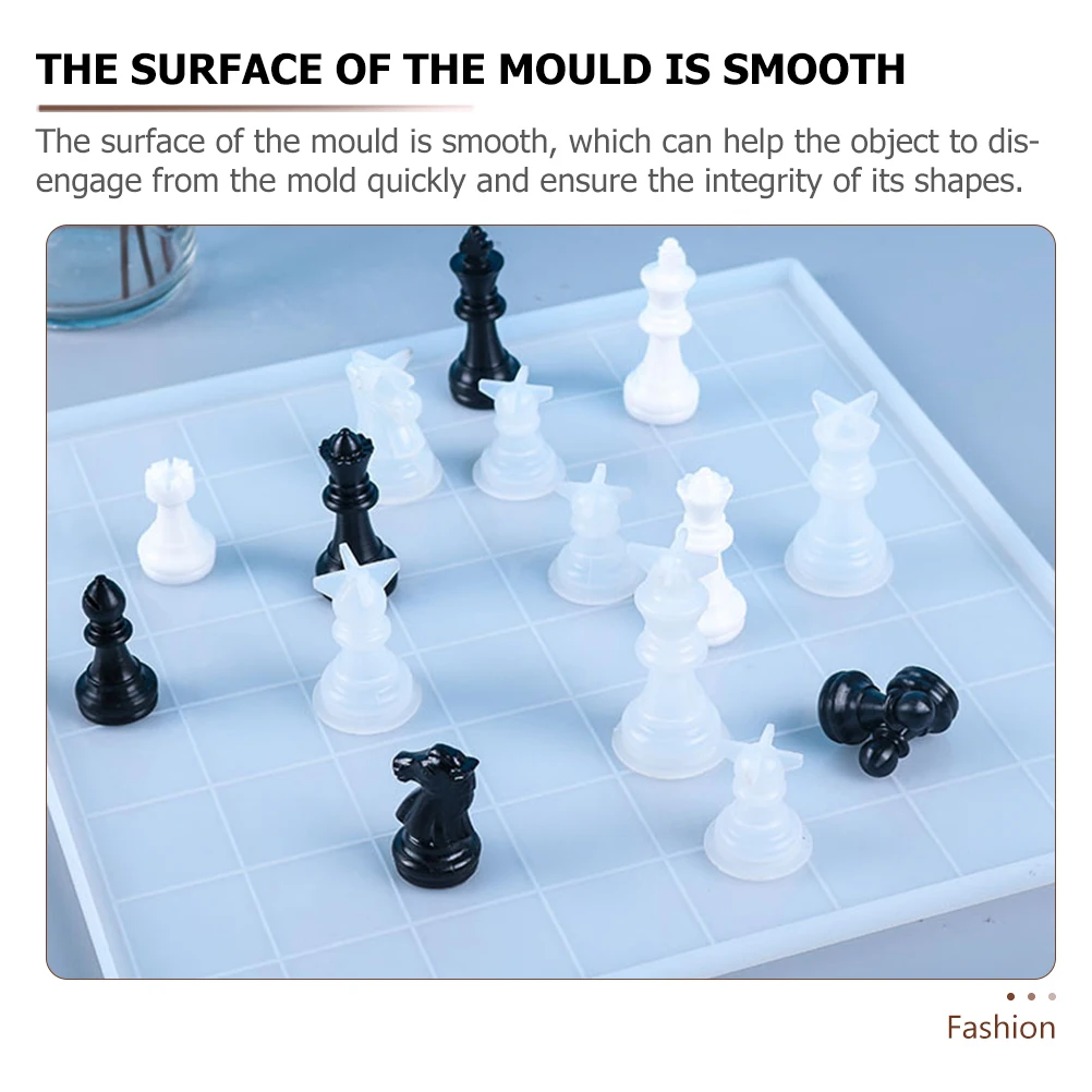 

Chess Mold Set Molds Diy Epoxy Resin Flexible and Reusable Board Accessories Silica Gel Silicone Moulds