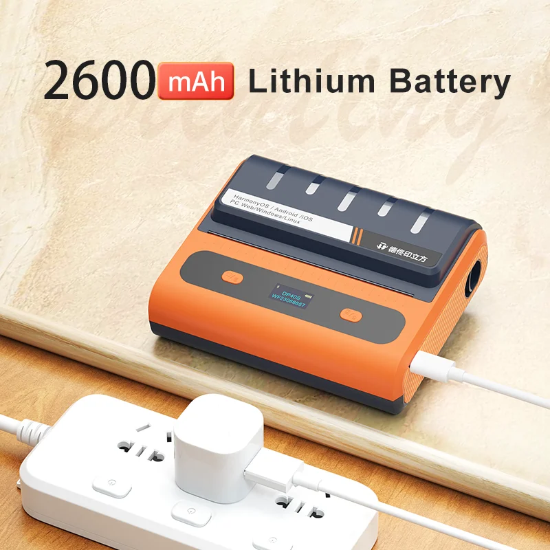 DETONGER DP40S 4inch 28~122mm Wireless Portable Label Printer No Need Ink Barcode Label Mark