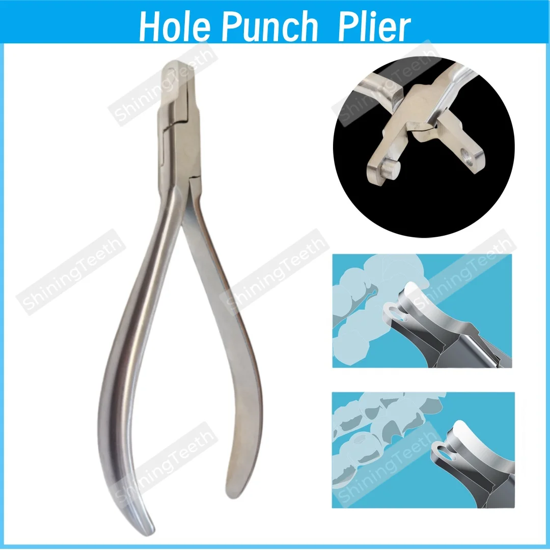 

Dental Thermal Hole Punch Plier Clear Aligner Cut Hole Forming Dental Orthodontic Plier Half Moon Cutout Lingual Hole