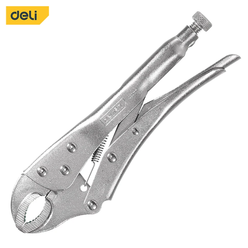 Deli 8\'\' 10\'\' Curved Jaw Locking Pliers Round Mouth Strong Pliers Clamp Plier Multifunctional Pressure Fixed Clamping Hand Tool