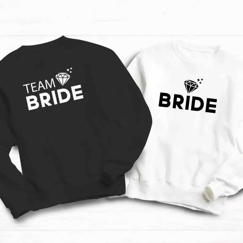 Women Sweatshirts Lady Fashion Harajuku Bride Team Sweatshirt Sweater, Bachelorette Party Bridal Solid Thicken Warm