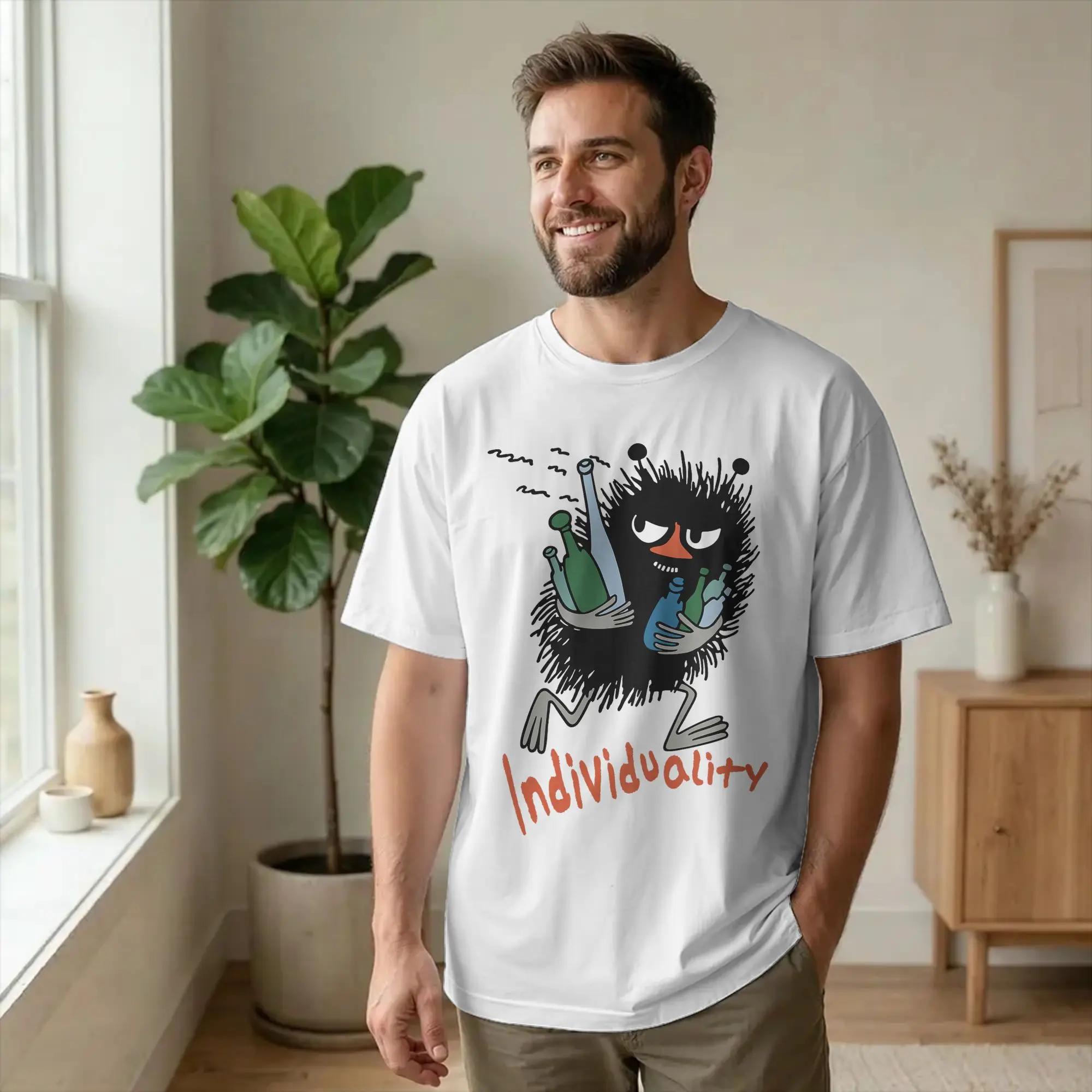Men Women's Moomings Stinky Individuality T Shirt 100% Cotton Tops Vintage Short Sleeve Round Collar Tees Gift T-Shirt
