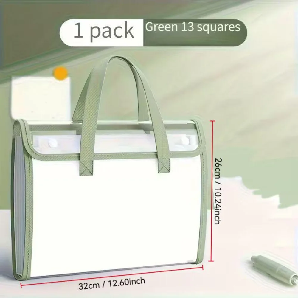 A4 Document Folder, PVC Handheld Expanding File, Test Paper Storage Book, Large-Capacity Office Supplies, Multi-Layer File Bag
