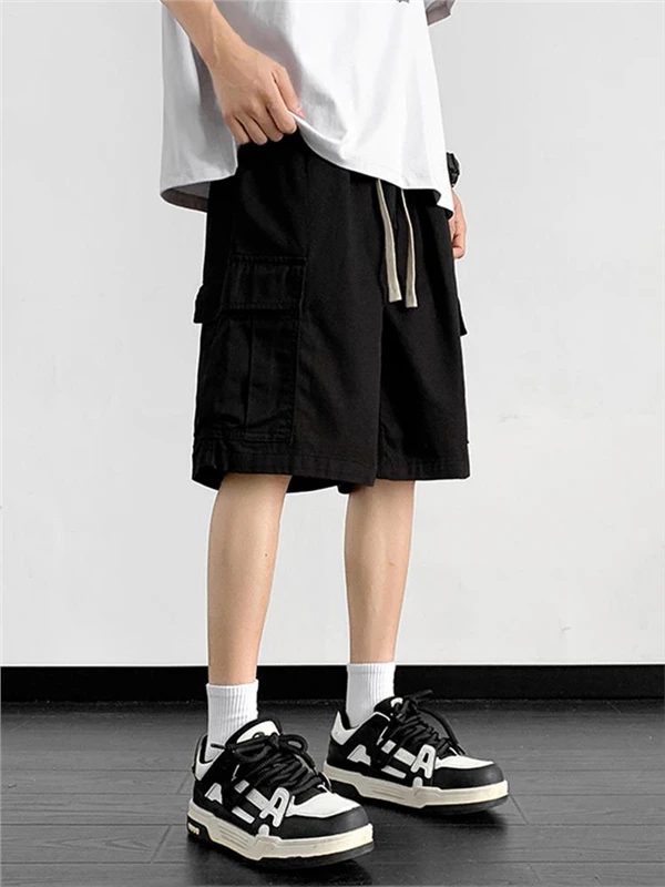 

Trendy American Military een Straight Leg Workwear Pants Men Summer Thin Loose Five-Quarter Casual Youth orts