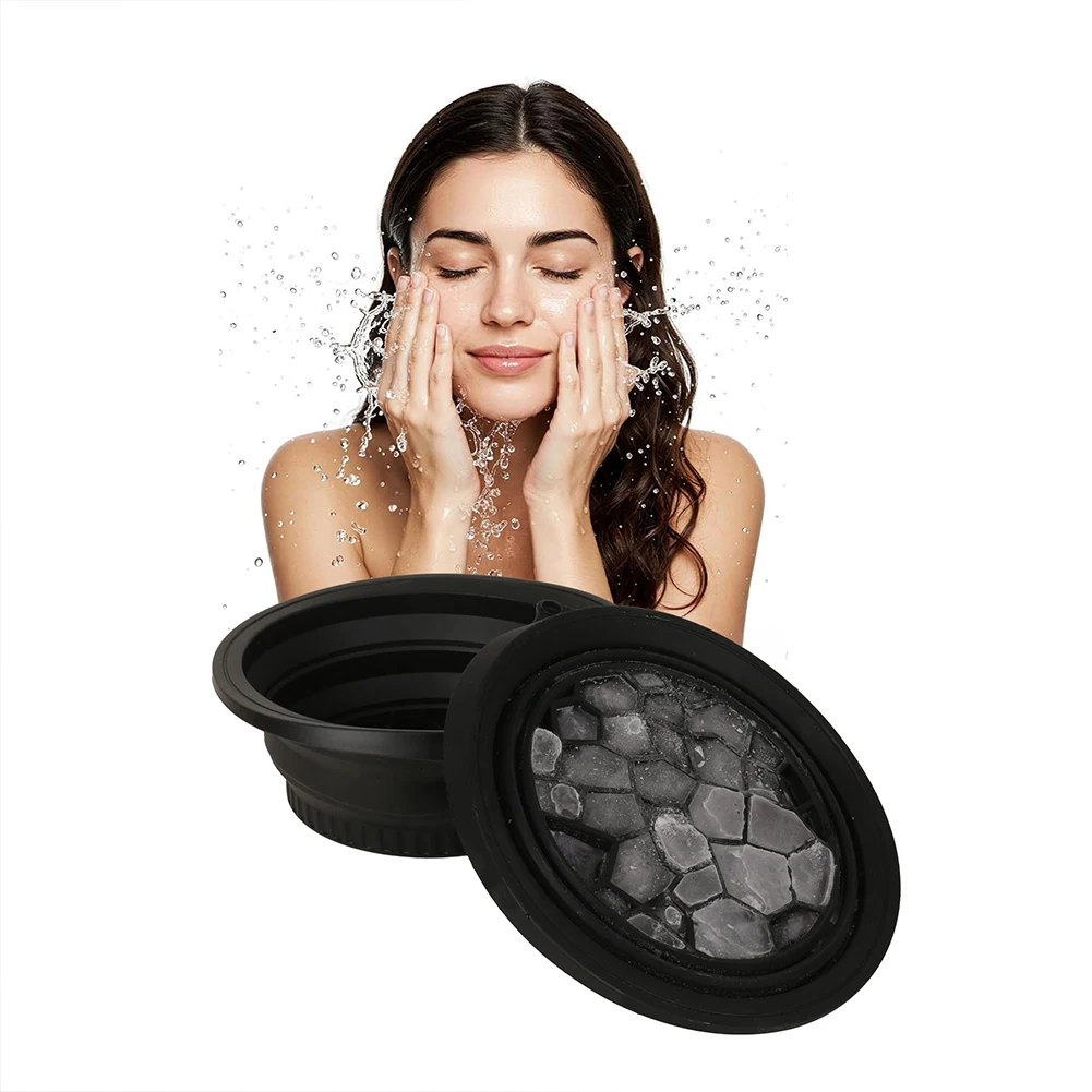Collapsible Wash Basin Space Saving Foldable Ice Basin Low/High Temperature Resistant Silicone Icetray for Easy Storage