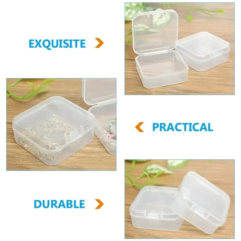 صندوق تخزين PP صغير من البلاستيك الشفاف حاوية مربعة مستطيلة علبة التعبئة والتغليف للمجوهرات الخرز العناصر الصغيرة