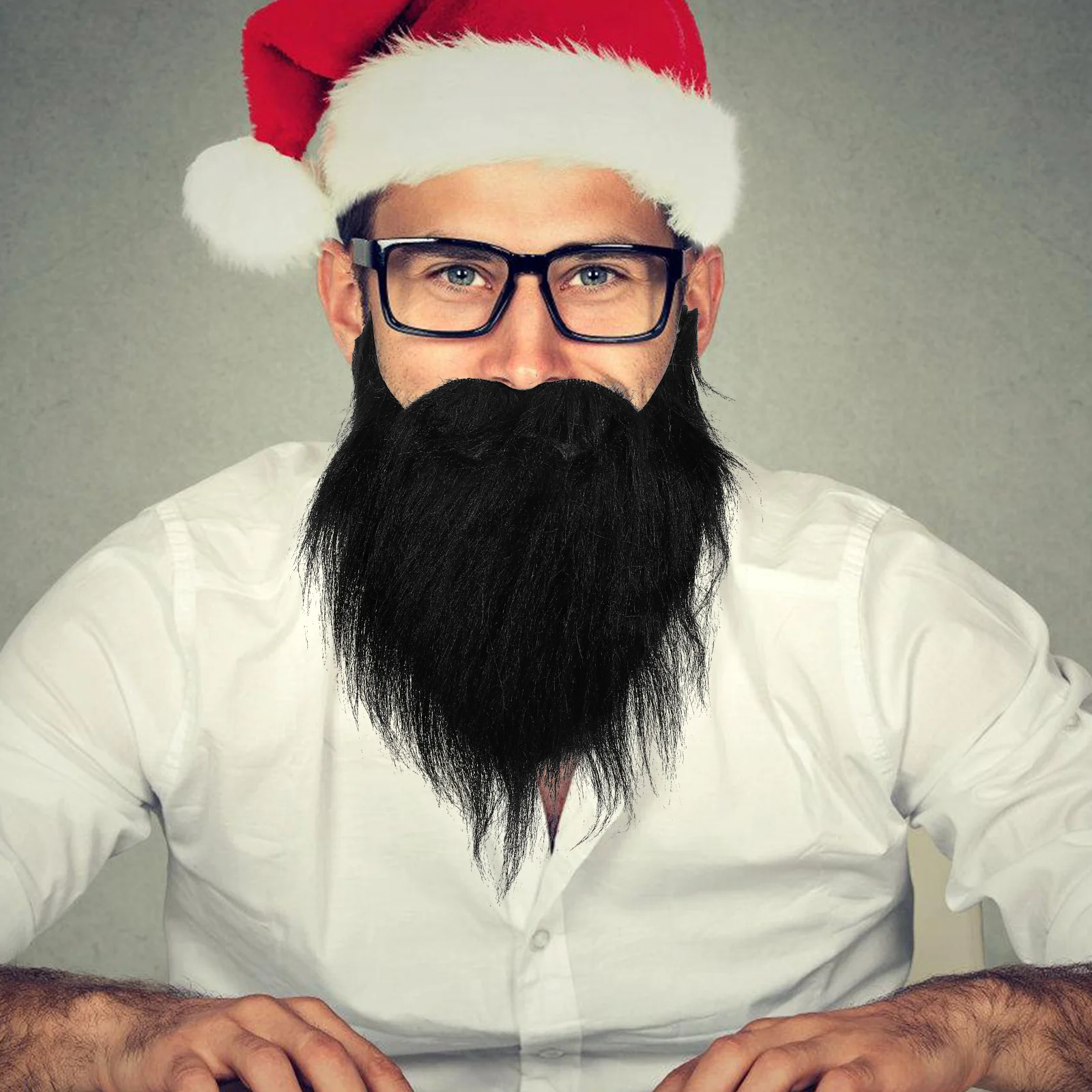 Juego de barba de Papá Noel, 4 Uds., ligero, elástico, barbas falsas navideñas, accesorios de fiesta, accesorios de disfraz, Kit de barba de rendimiento