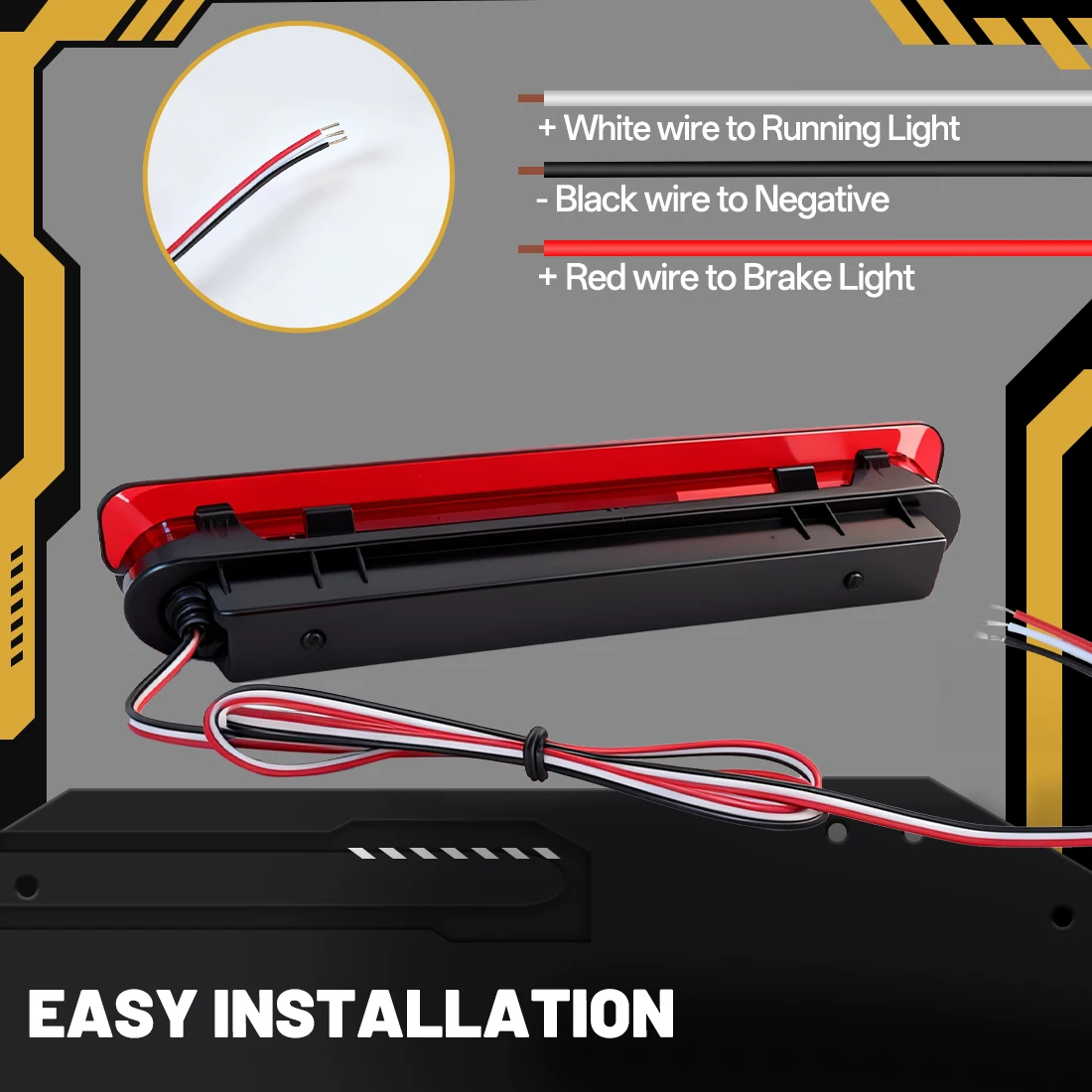 LED ضوء الفرامل الخلفية لتويوتا هايلكس فيجو 2004-2014 الخلفية 3rd مصباح قيادة مصباح التوقف الثالث ضوء الفرامل الإضافية مقاوم للماء 12 فولت