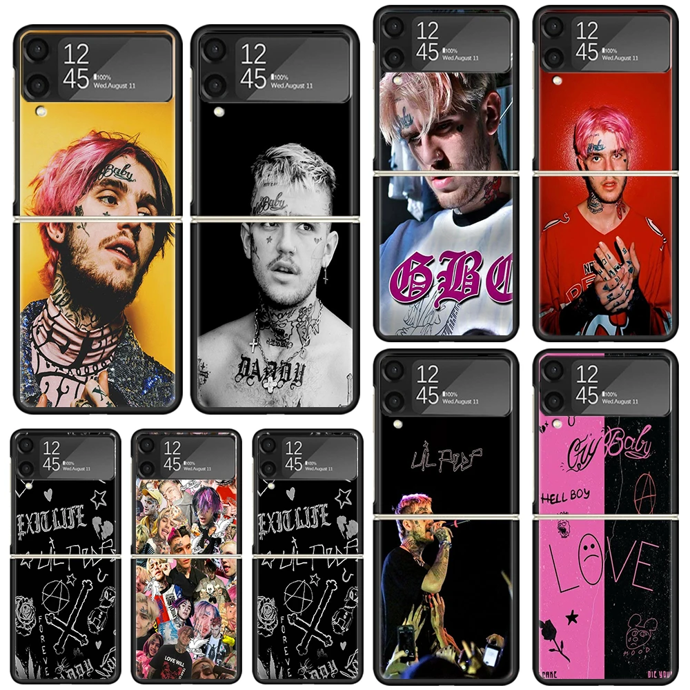 Lil Peep Singer Phone Case For Samsung Galaxy Z Flip Zflip 6 Flip6 5 Flip5 4 Flip4 3 Flip3 5G Art Fundas Black Cover