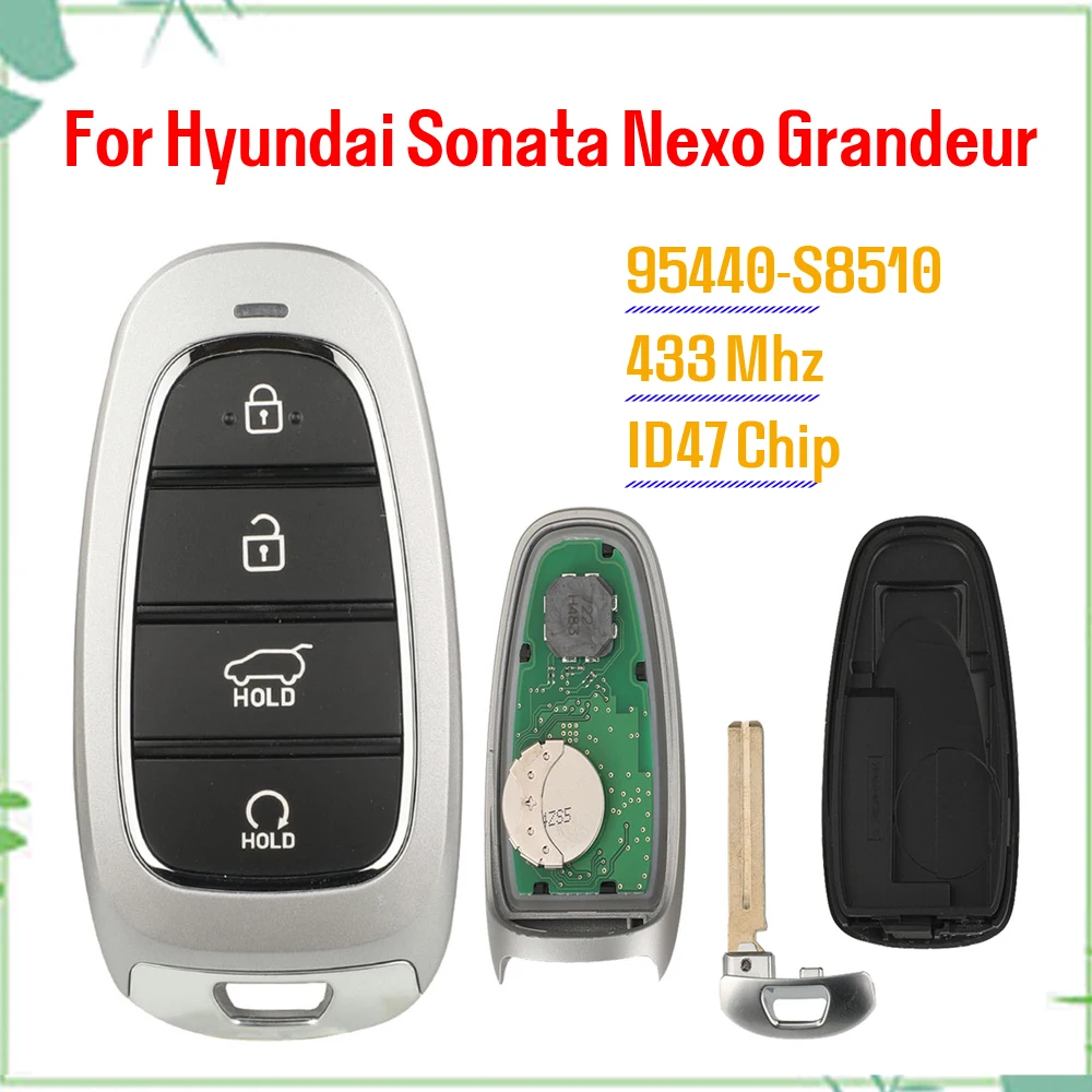 jingyuqin New Remote Car Key ID47Chip 433MHz For Hyundai Sonata Nexo Grandeur Tucson Santa Fe 95440-S8510