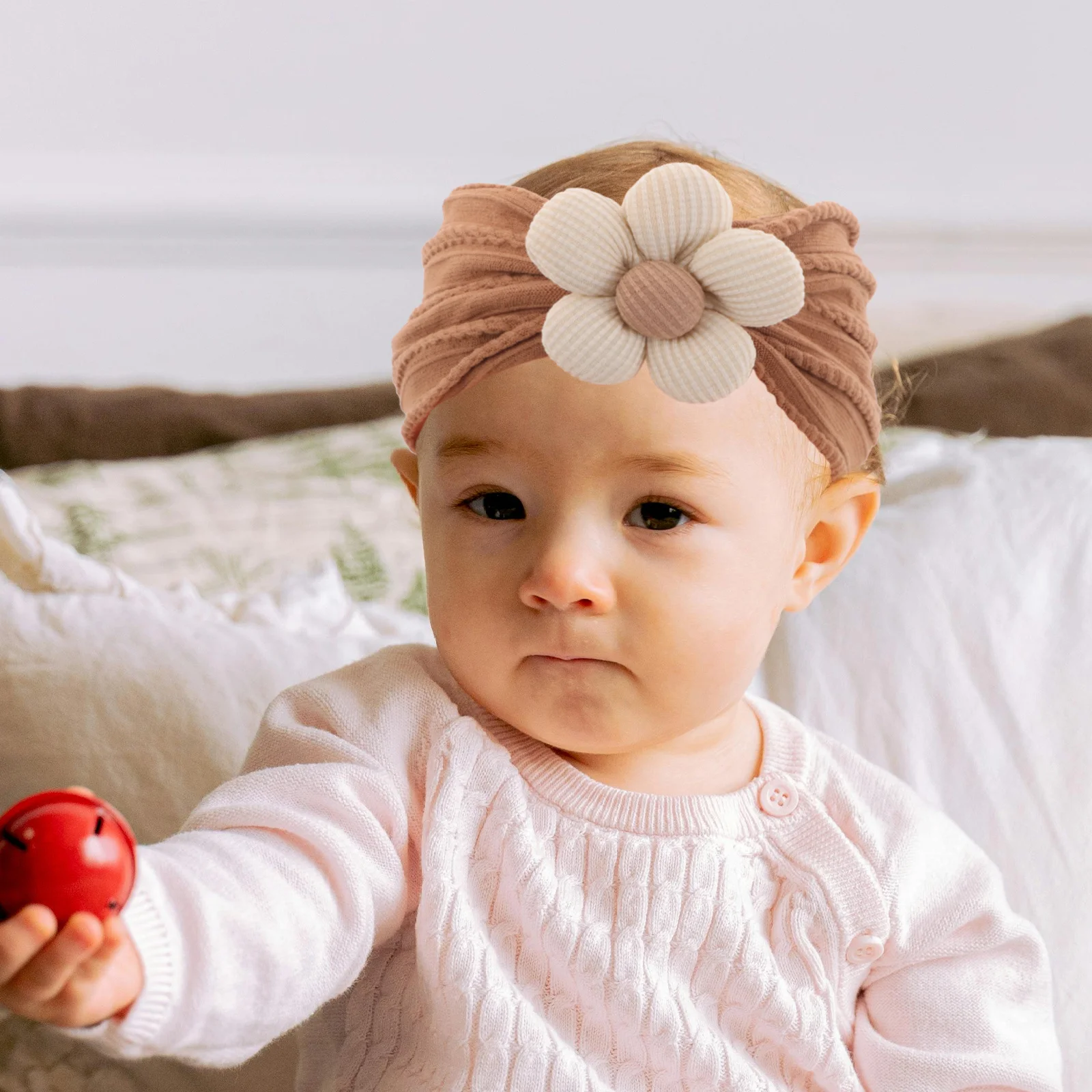 

4Pcs Soft Elastic Baby Girls Flower Headbands Vibrant Colors for Newborns Toddlers Daily Use Floral Baby Headband