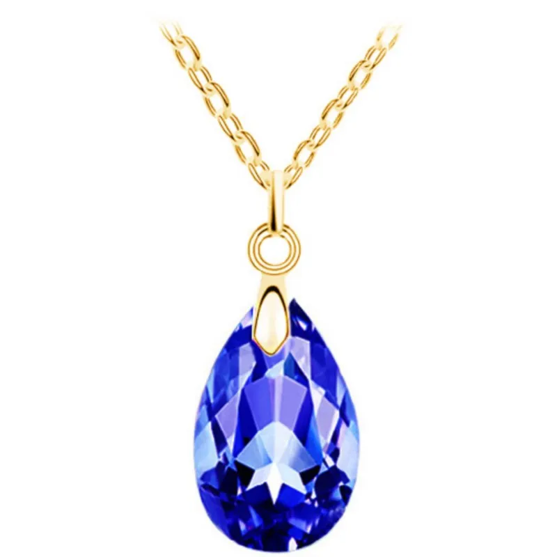 water tear dropshipping Transparent pure quality Crystal Pendant Necklace charm summer party fashion jewelry Lover birthday gift
