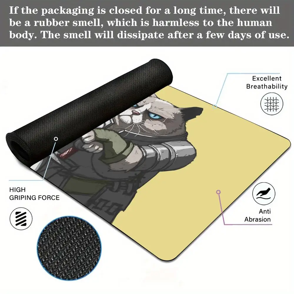 لوحة ماوس ألعاب Cat Warrior Anime حصيرة مكتبية حصير ألعاب مطاطي مضاد للانزلاق متين مقاوم للماء ملحقات الكمبيوتر لوحة المفاتيح وسادات الماوس #5