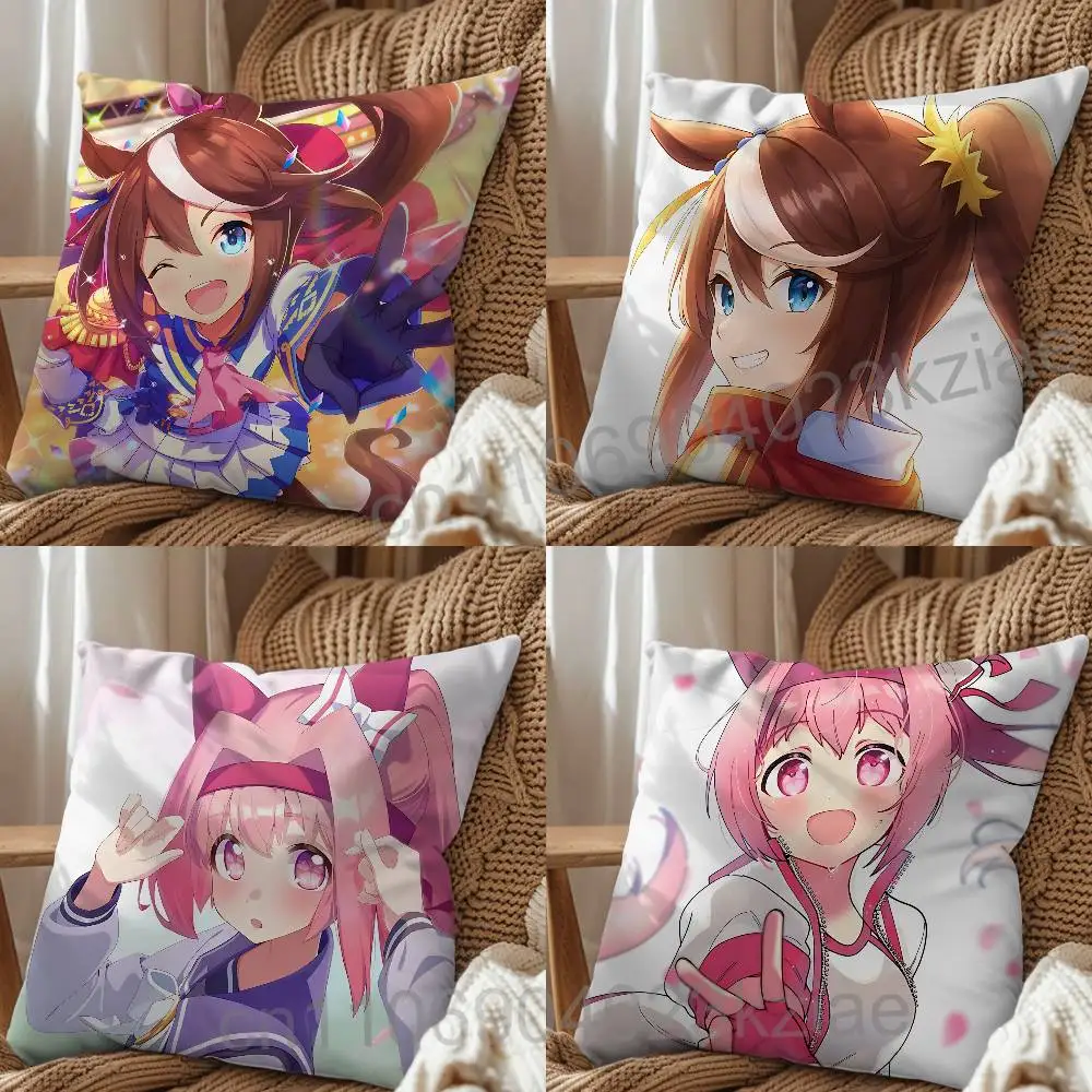 Haru Urara Umamusume Pretty Derby room decor para regalar pillow cover living room sofa cushion cover bedroom room bed