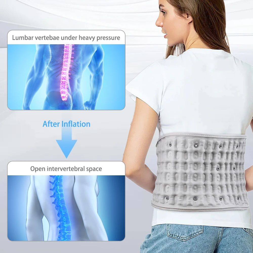 Physical Decompression Back Belt, Inflatable Lumbar Traction BeltBack Support BeltLower Back, Suitable for Home, Office Wear