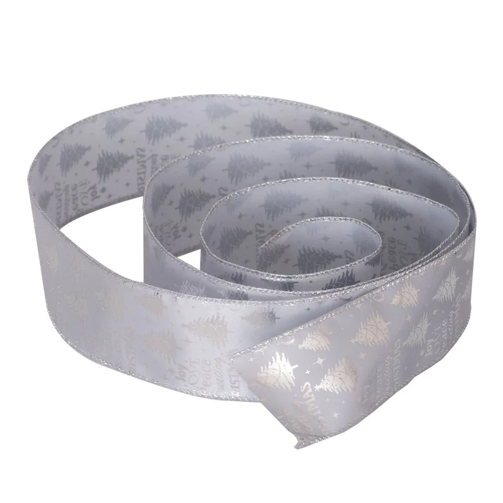 

1Pcs 2m Sliver Christmas Tree Ribbon Durable Bright Color for Gifts Holiday Party Home Decor Christmas Trees Pendant