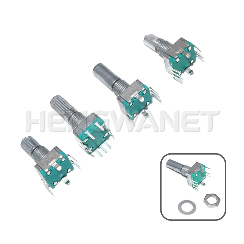 5PCS Half / Plum axis rotary encoder handle length 15mm 20mm code switch/ EC11/ digital potentiometer with switch