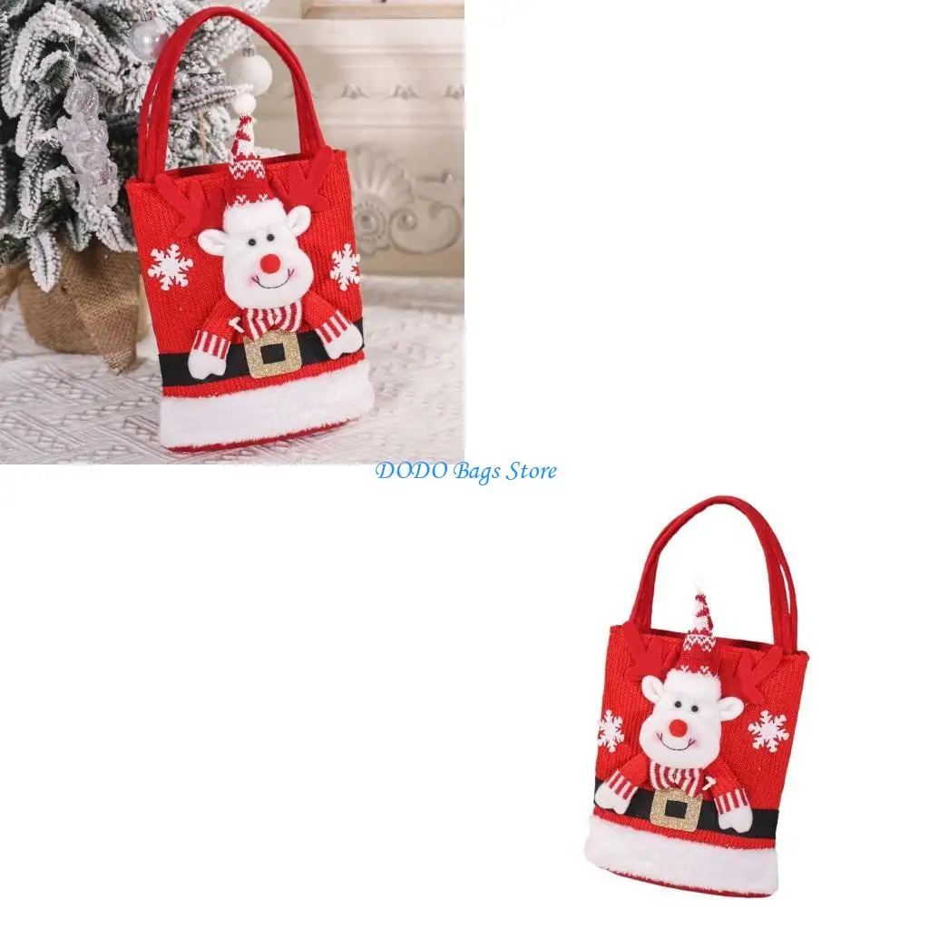 

Фетровые рождественские подарочные пакеты с Санта-Клаусом и снеговиком, сумки для конфет для сезонного подарка, праздничной для