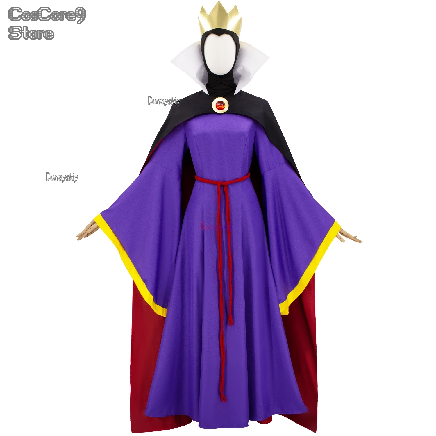 osplay Fairytale Anime Queen Costume Role-playing Stage Costume Villainous Woman Cosplay Costume Crown Cloak Belt accessory Suit