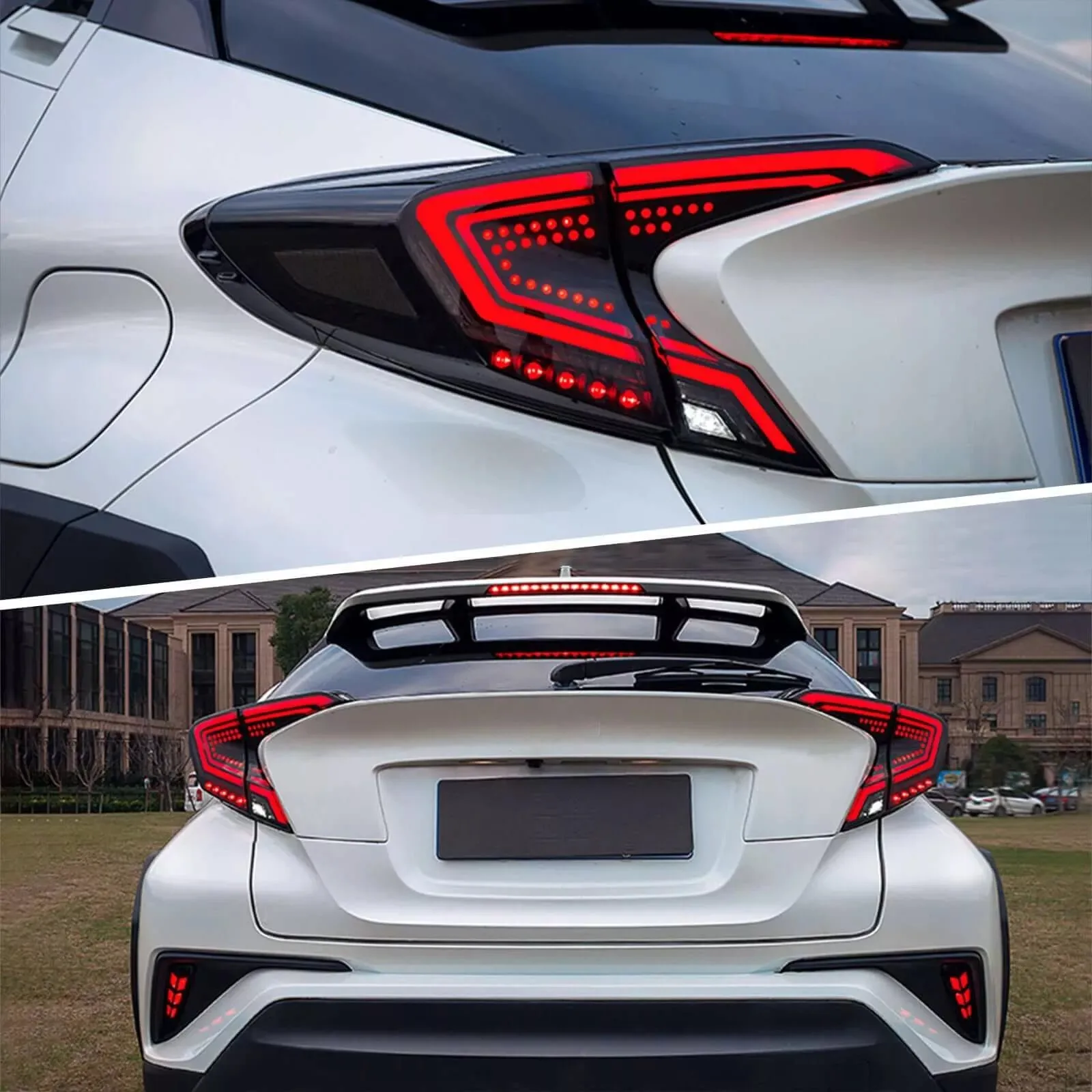

Светодиодные задние фонари для Toyota CHR 2018 2019 2020 2021, анимация запуска, затемняющий задний фонарь в сборе