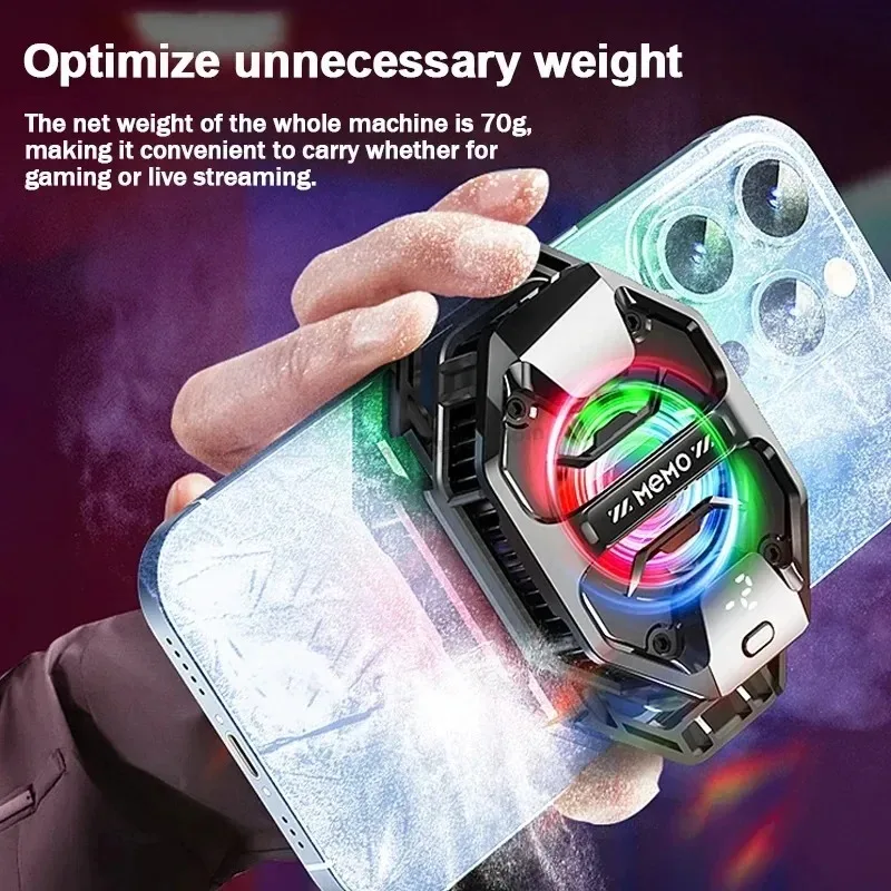 MEMO DL20 3 Gears Adjustable AI Semiconductor Cooling Fan Radiator Back-clip Cool Heat Sink for IPhone Android Game Accessories