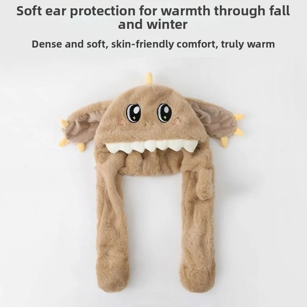 

Fashion Warm Hat With Scarf Coldproof Cartoon Dragon One-piece Hats Scarves Windproof Earflap Hood