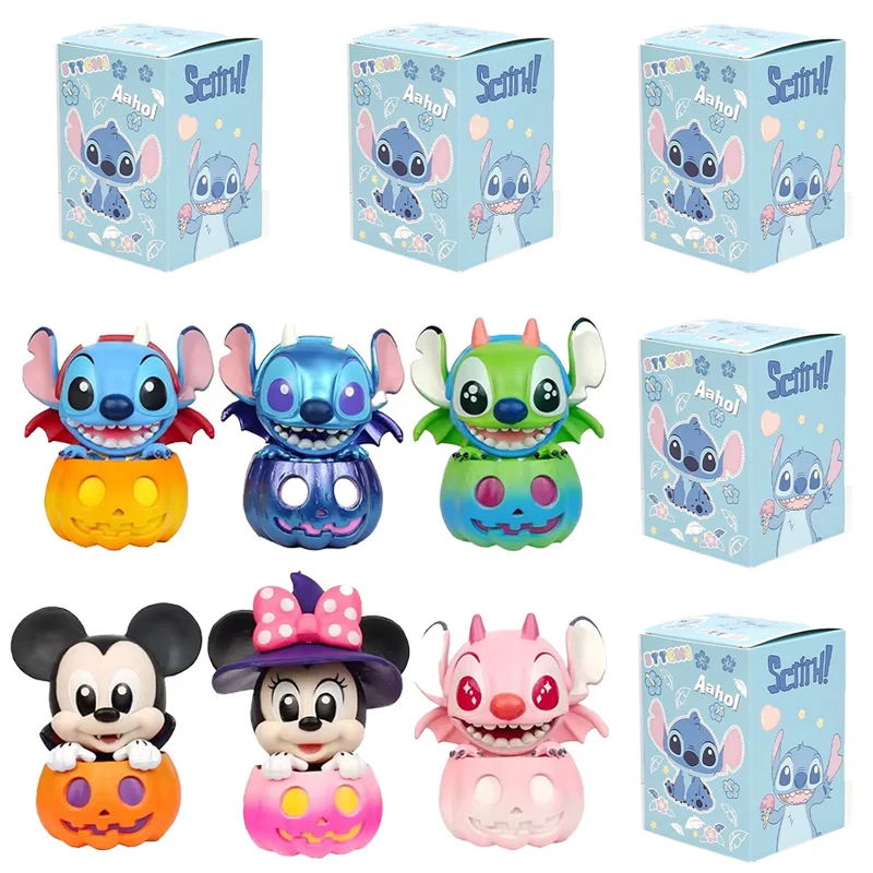 

Disney Микки Маус и его друзья Тыква серии слепая коробка стежка Хэллоуин платье кукла украшает игрушку для мальчиков и девочек праздничный подарок