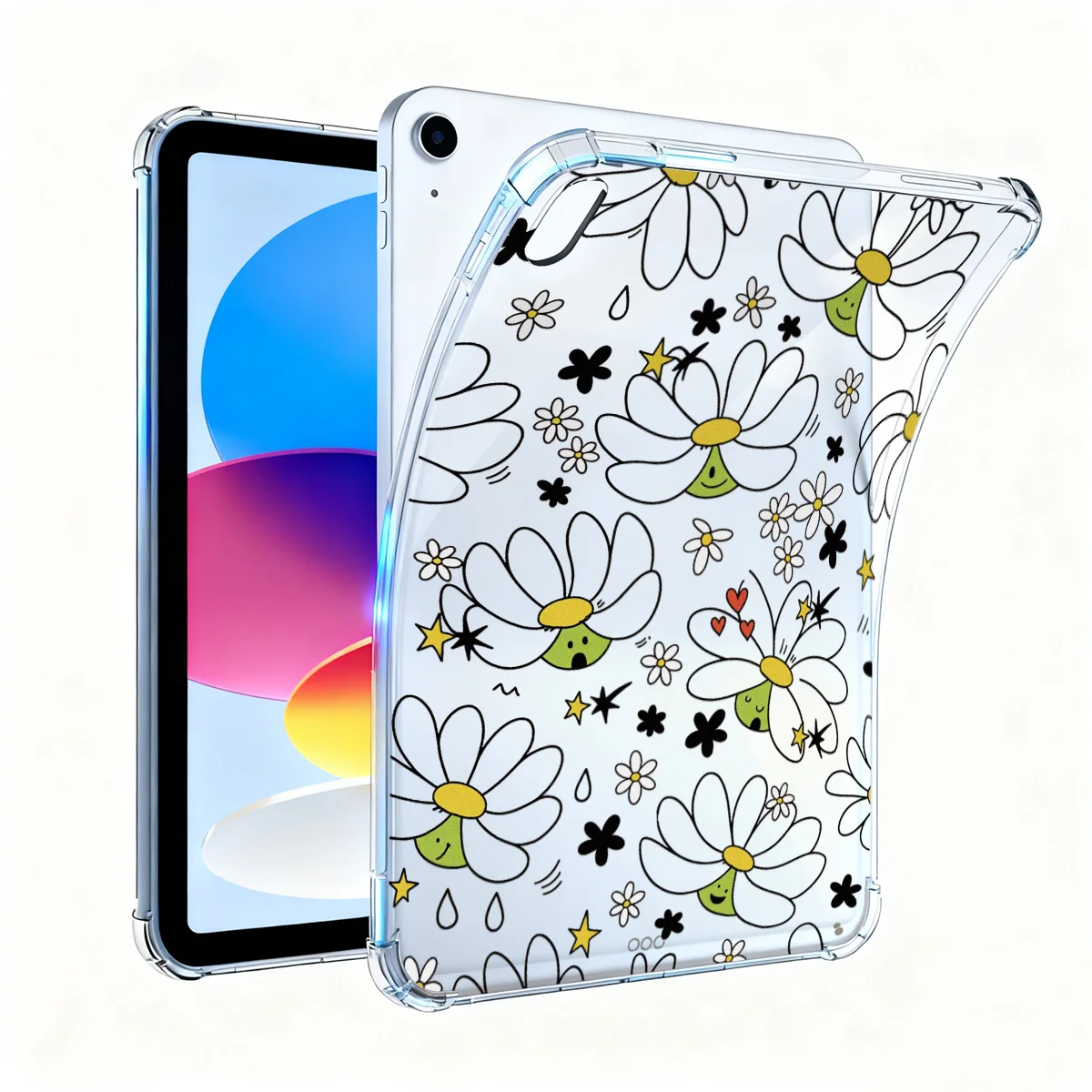 Daisy Transparent Tablet Case For iPad Pro 11 2018 2022 Air 4 10.9 Inch 13 2025 Silicone For iPad 10.2Inch Mini 6 5 Tablet Case