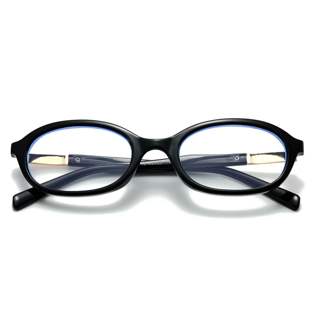 Fashionable Oval Small Frame Glasses Lightweight and Comfortable Flat Light Glasses Women's Light Luxury Anti Blue Light Glasses