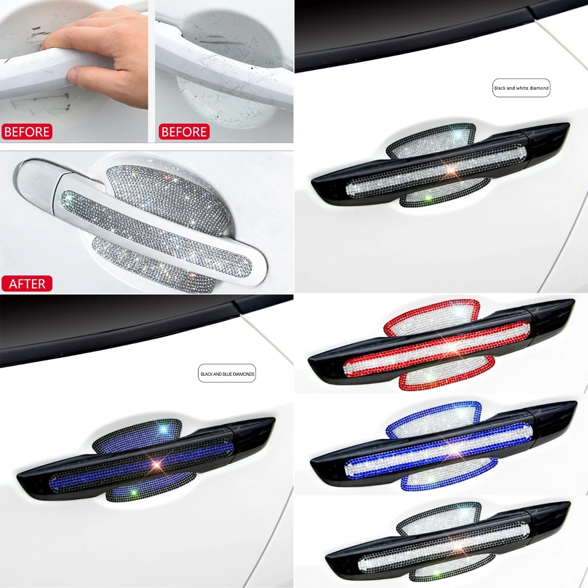 

Door Bowl Handle Protector Stickers Accessories Car For Mitsubishi Outlander Eclipse Cross ASX Triton/L200 Pajero Sport Mirage D