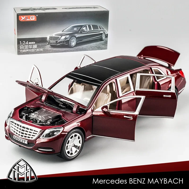 1:24 Maybach S600 Pullman Alloy Luxy Car Model Diecasts Metal Vehicles Simulation Sound And Light For Childrens Toys Gift