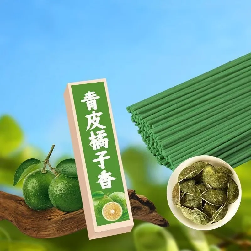 Approximately 200 Pieces of Green Peel Orange Scented Incense Sticks, Made from Natural Green Peel Orange Powder, with a Long-Lasting Fragrance, Fresh Scent, And具有 Refreshing and Invigorating Effects, Deodorizing and Odor-Eliminating Properties, Purifying the Air, Soothing and Calming the Mind, Suitable for Indoor and Outdoor Use, Living Room, Bedroom, Study, Office, Zen Tea Room, Bathroom, Courtyard, and Outdoor Picnics