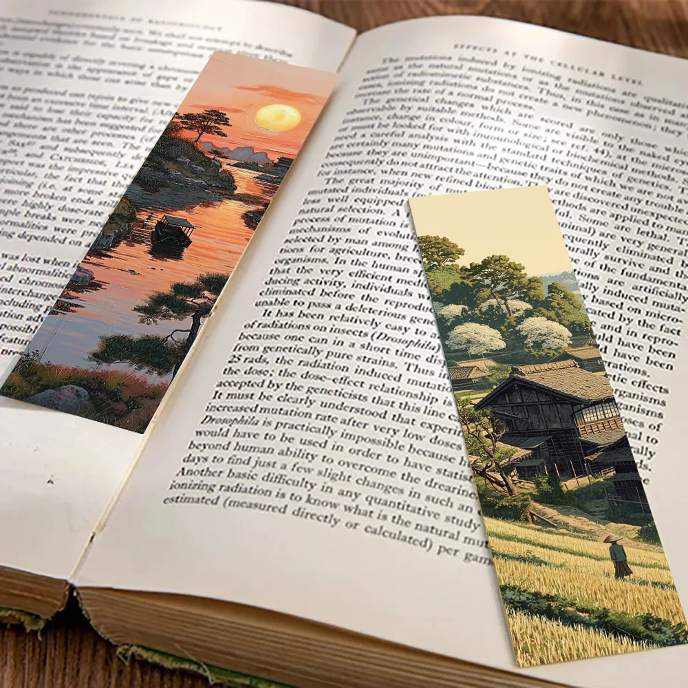 30PCS Lake And Mountain Scenery Bookmark Luggage Waterproof Reading Book Coffee Students School Personality Phone Laptop Bookmar