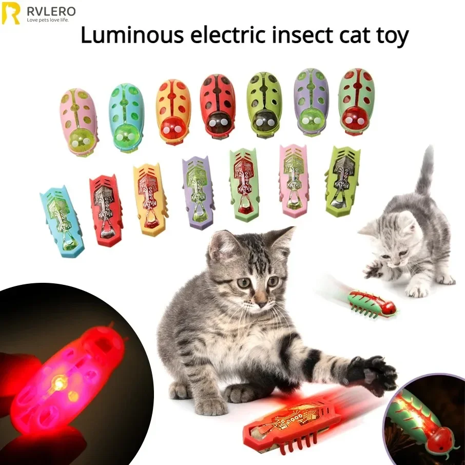 Cat Toys Luminescence Electric Mouse Pet Interactions Insects Beetle Micro Worms Automatic Flipping Plaything Pet Supplies Toys