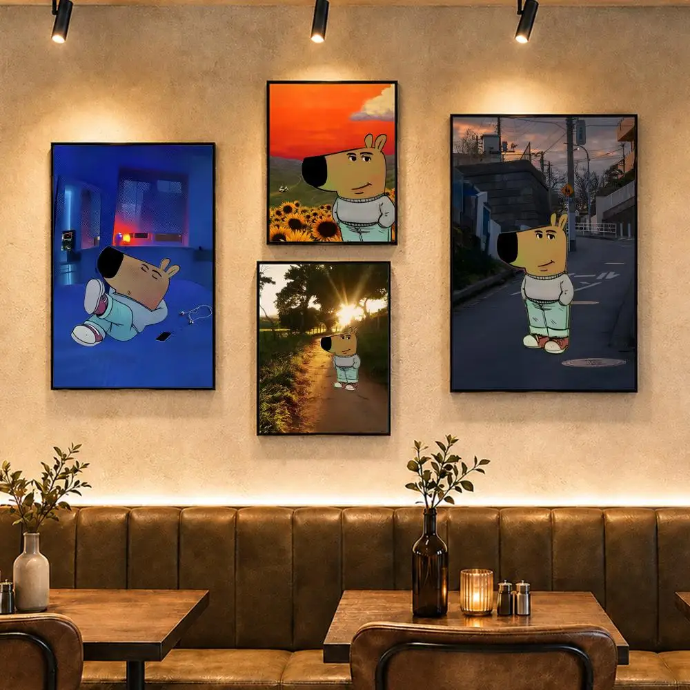 Chill Guy C-Chill GuyS Poster Vintage Retro Anime Poster Stickers Peel and Stick Wall Art Home Decor