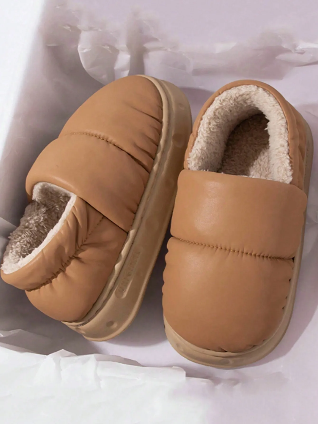 Men\'s Home Slippers Warm Shoes Bag Heel Indoor and Outdoor Non-slip Thick Bottom Casual Daily Home Bag Heel Cotton Shoes