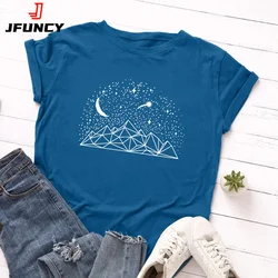 2024 Sommer Frauen T-Shirts Baumwolle T-Shirt Mode Grafik Frau T-Shirt Kurzarm T-Shirt weibliche übergroße Tops