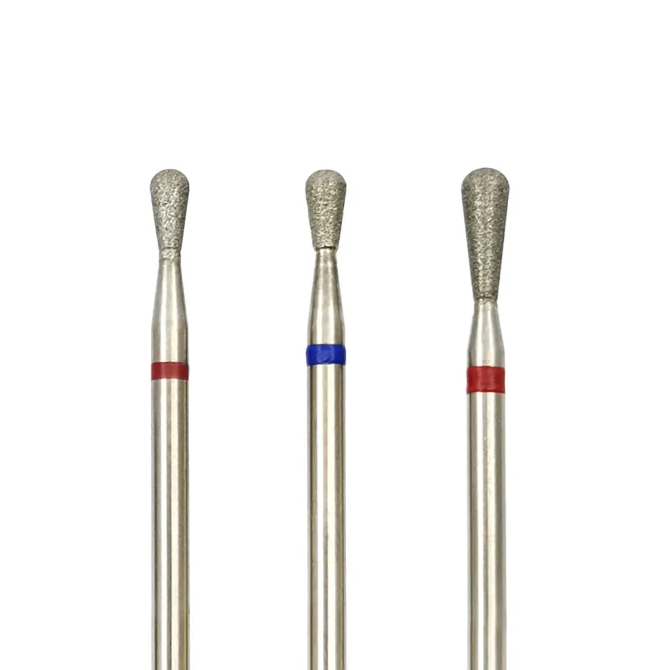 HYTOOS Russo Diamante Punta da trapano per unghie 3/32 "Rotary Cuticole Cl;ean Burr Frese per manicure Accessori per trapano Strumenti per nail art Mulini