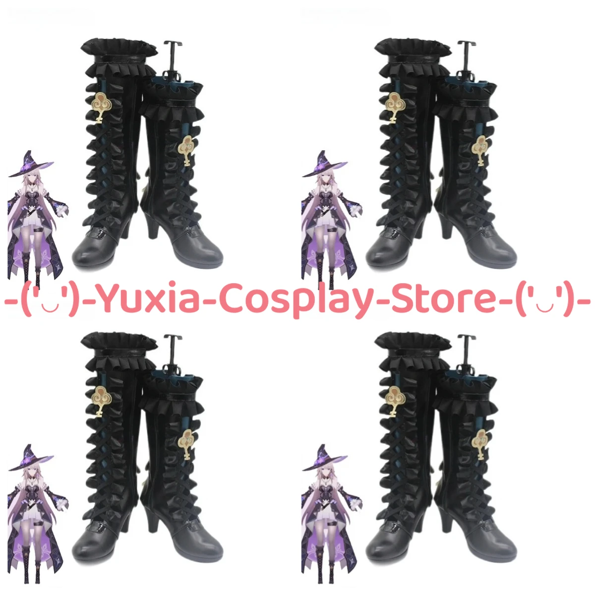 

Yuxiacosplay! Honkai: Star Rail Herta Cosplay Shoes Anime Game Character Prop PU Leather Boots Halloween Carnival Party Costume