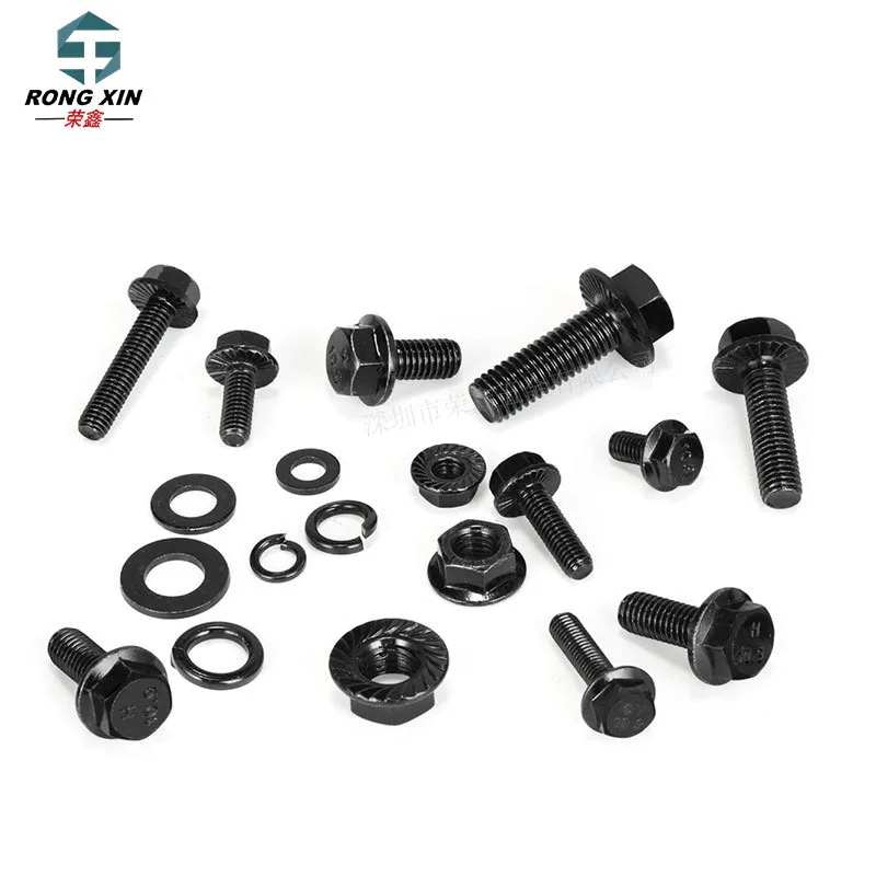 272Pcs/Box Grade 10.9 High Strength Hex Flange Bolts Nuts Flat & Spring Washers Assortment Kit M6 M8 M10