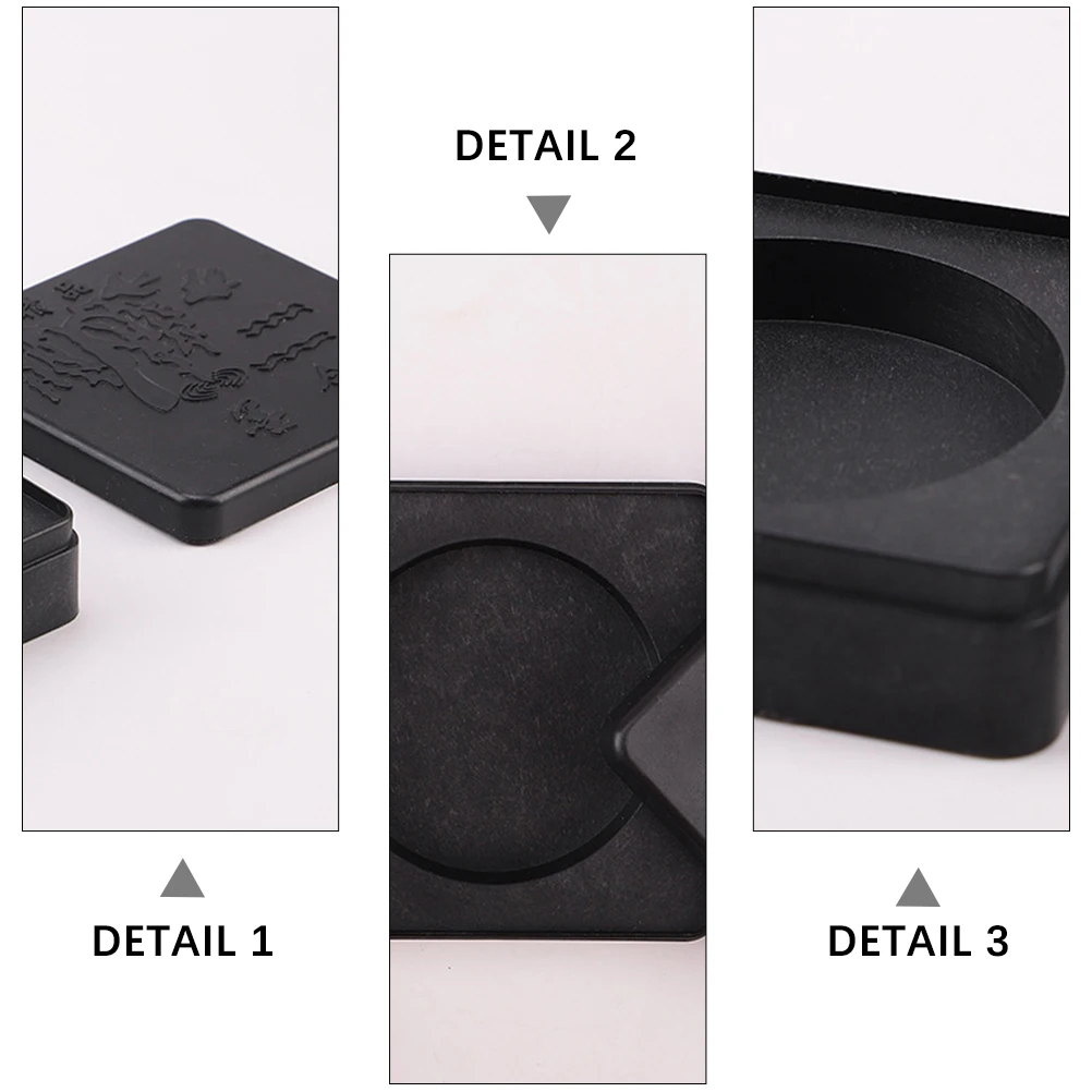 

10pcs Student Ink Calligraphy Pot High Quality Plastic Exquisite Pattern Lid Fashionable Writing Painting Accessory