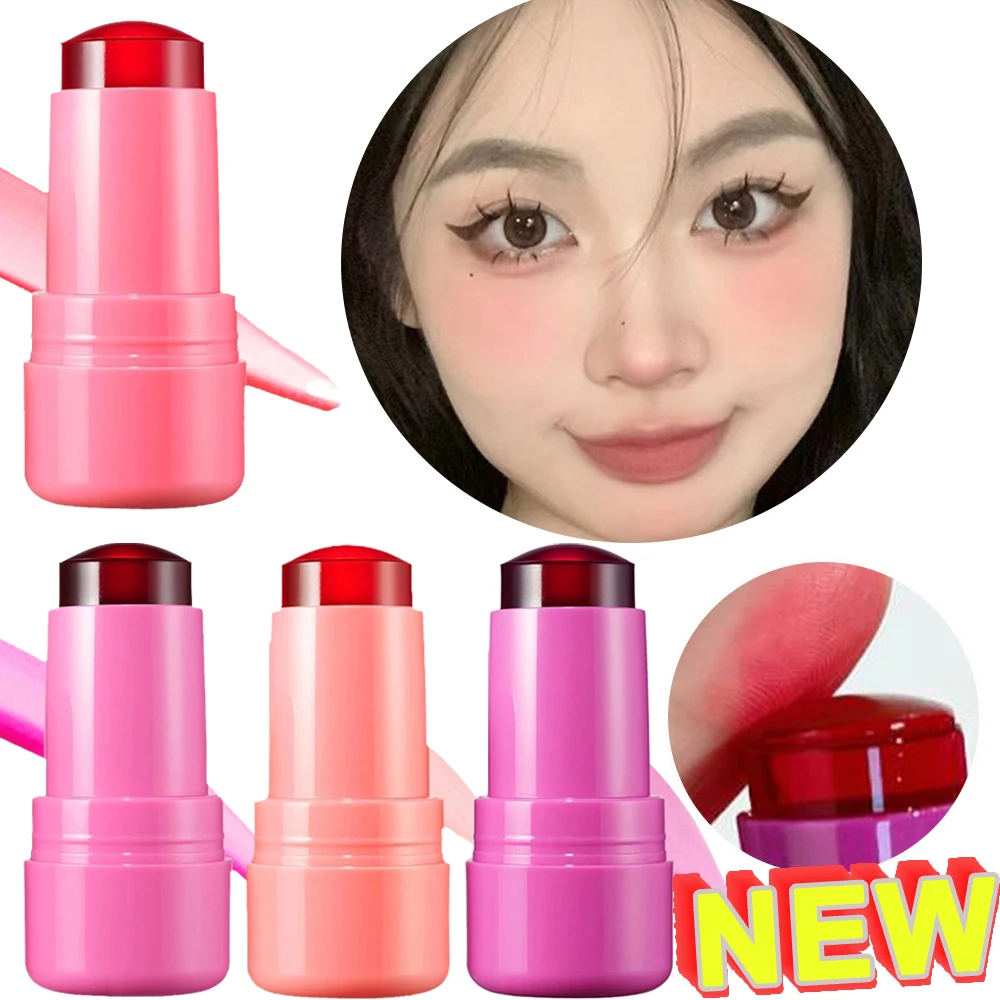 Gehydrateerde Gelei Gezicht Verhelderende Blush Stick Dual-Use Rouge Voor Lippen Wangen Blusher Matte Doorschijnende Tint Blush Stick Make-Up