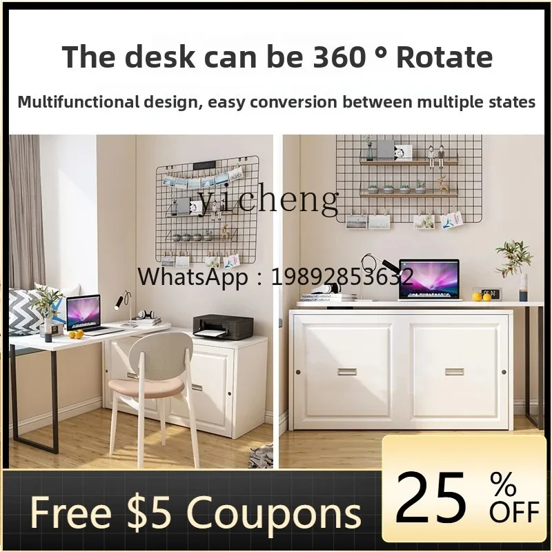 

zz invisible bed multifunctional desk bookcase integrated combination modern office home lunch break rotating folding bed