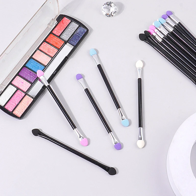 10PCS Multi-Color Double Head Latex Sponge Eyeshadow Stick Multi-Functional Portable Short Stick Makeup Brush Eyeshadow Brush