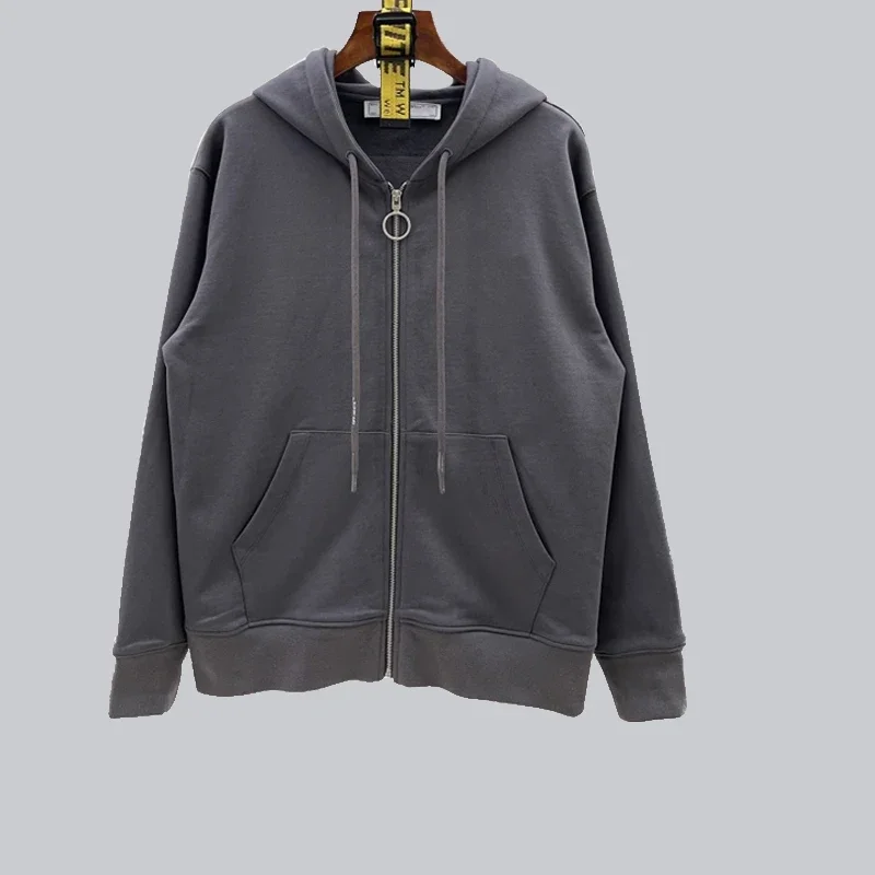 

Zipper jacket patch Back X High-quality oversized hoodie sweatshirt men's hooded trendy brand jacket loose coat autumn winter