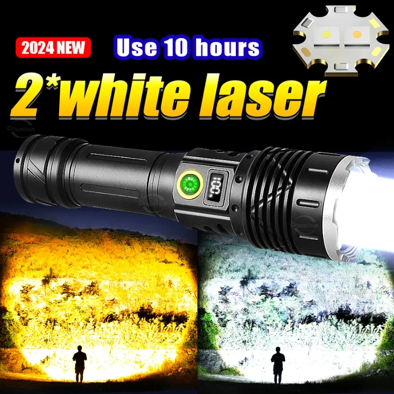 

100000LM Super Bright 2000m Flashlights Lamp Beads 26650 Rechargeable LED Flashlight Powerful Lantern Outdoor Camping Torch