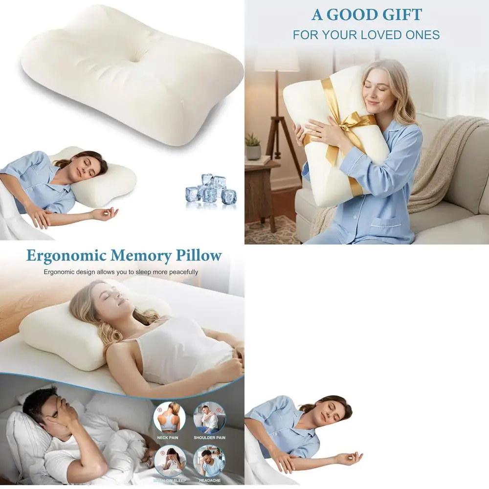 

Memory Foam Pillow with Cooling Gel for Neck Support and Cervical Relief, Ideal for Side, Back, and Stomach Sleepers (Queen Size